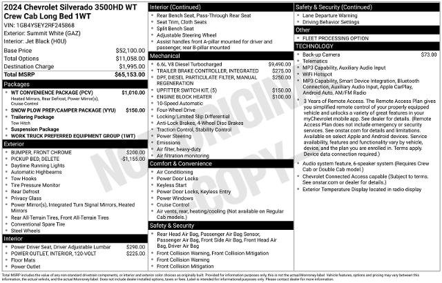 Used 2024 Chevrolet Silverado 3500 W/T w/ WT Convenience Package AWD/4WD image 6