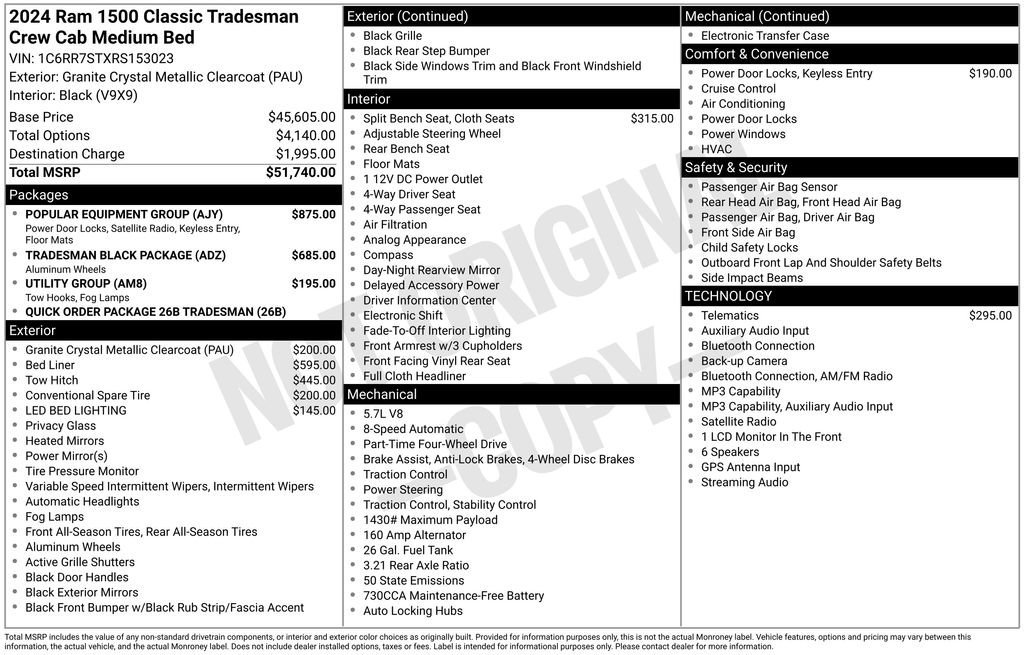 Used 2024 RAM 1500 Tradesman w/ Popular Equipment Group AWD/4WD image 40