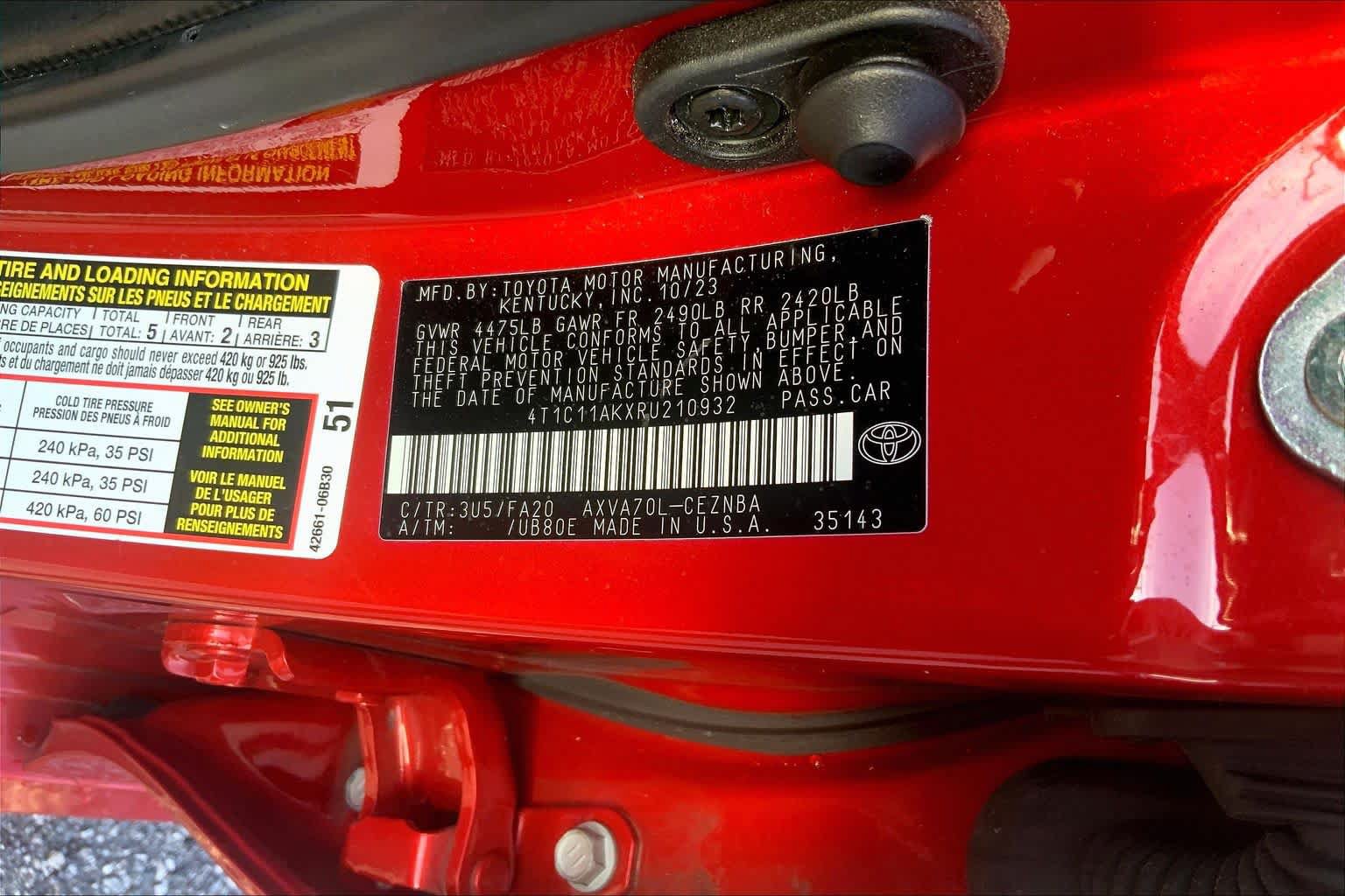 Used 2024 Toyota Camry LE FWD image 30