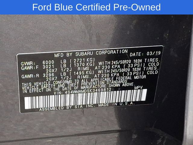 Used 2019 Subaru Ascent Limited w/ Popular Package #2A image 29