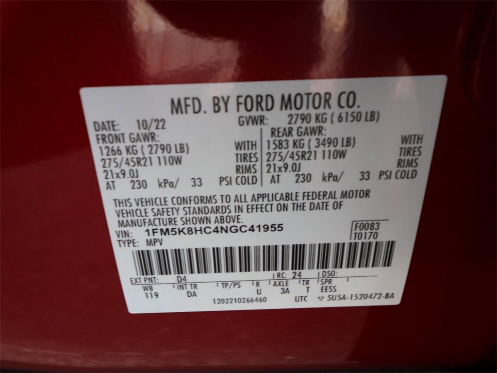 Certified 2022 Ford Explorer Platinum w/ Equipment Group 601A image 26