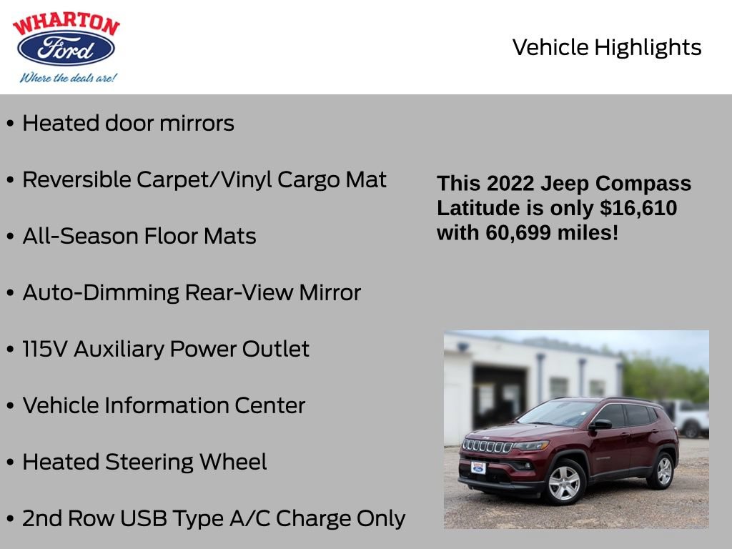 Used 2022 Jeep Compass Latitude w/ Convenience Group FWD image 25