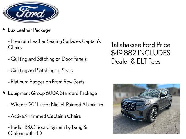 Certified 2026 Ford Explorer Platinum w/ LUX Leather Package AWD/4WD image 4