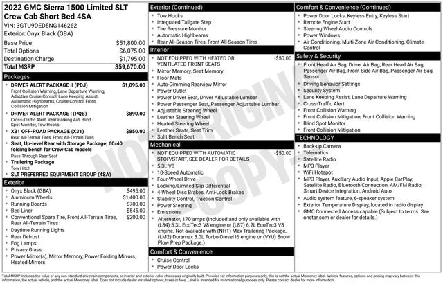 Used 2022 GMC Sierra 1500 SLT w/ Driver Alert Package II AWD/4WD image 4
