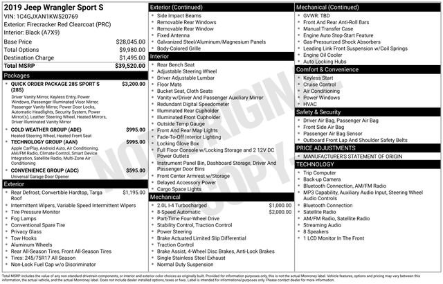 Used 2019 Jeep Wrangler Sport AWD/4WD image 35