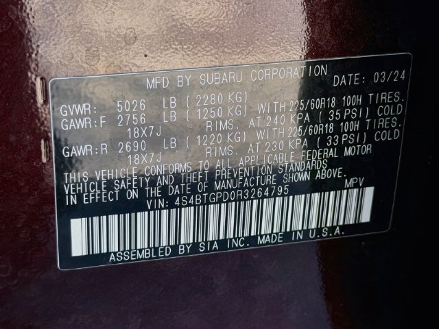 Used 2024 Subaru Outback Touring XT AWD/4WD image 43