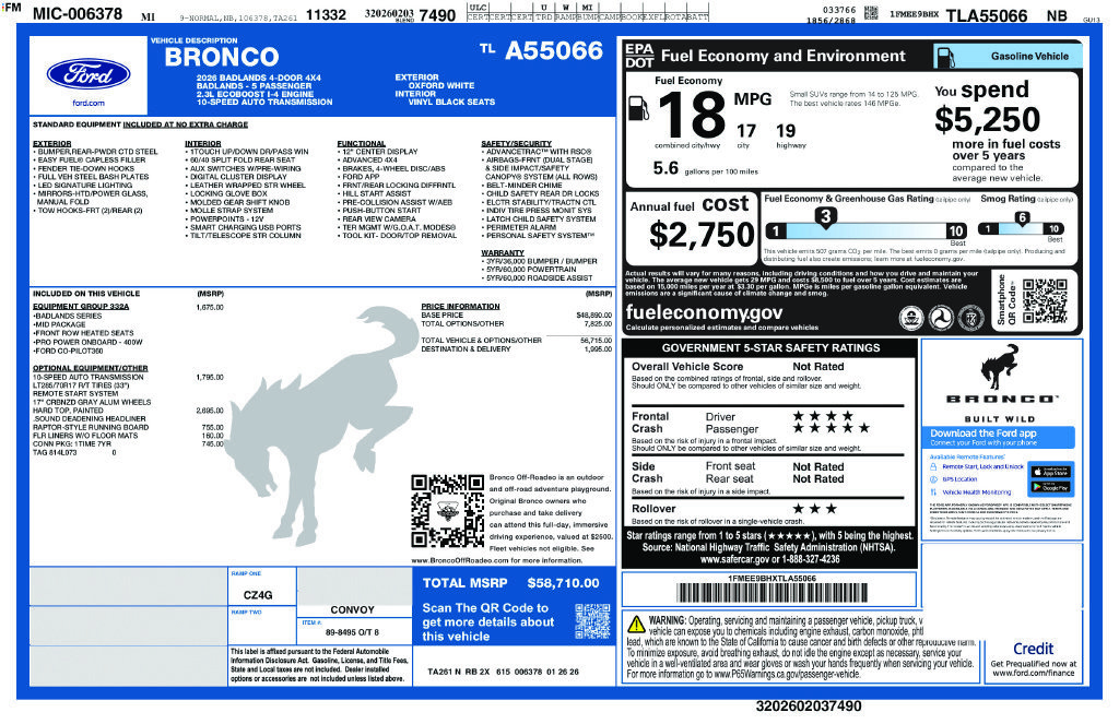 Certified 2026 Ford Bronco Badlands AWD/4WD image 12