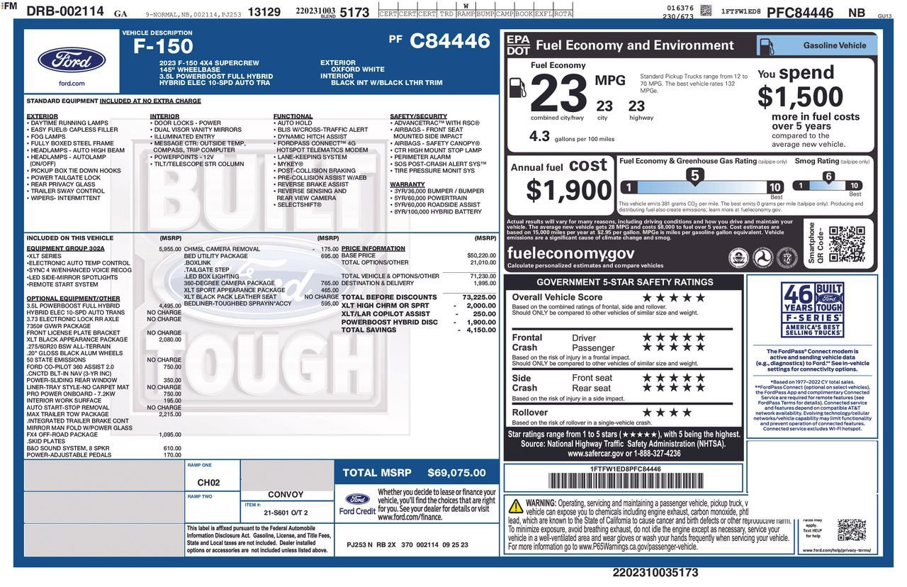 Certified 2023 Ford F150 XLT w/ Equipment Group 302A High image 35