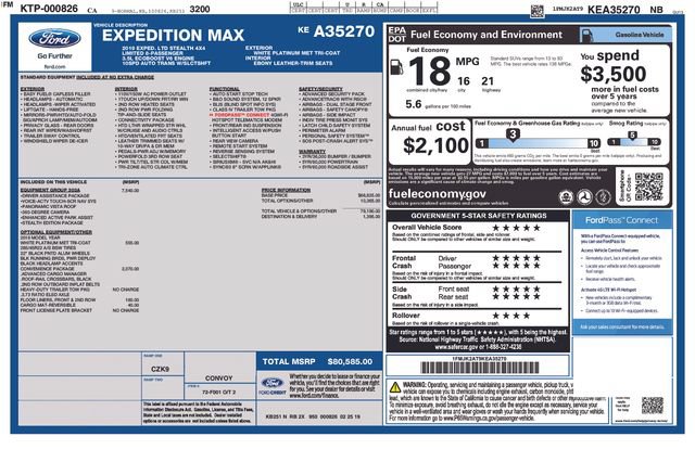 Certified 2019 Ford Expedition Max Limited w/ Equipment Group 303A AWD/4WD image 38