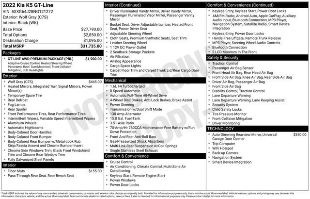 Used 2022 Kia K5 GT-Line w/ GT-Line Awd Premium Package image 37