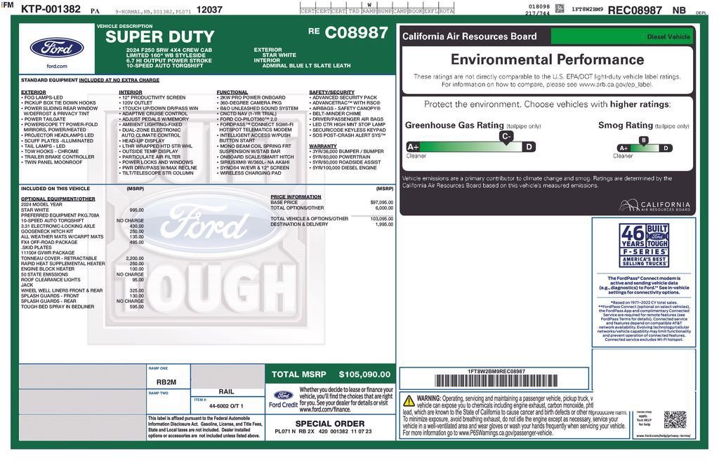 Certified 2024 Ford F250 Limited w/ FX4 Off-Road Package AWD/4WD image 28