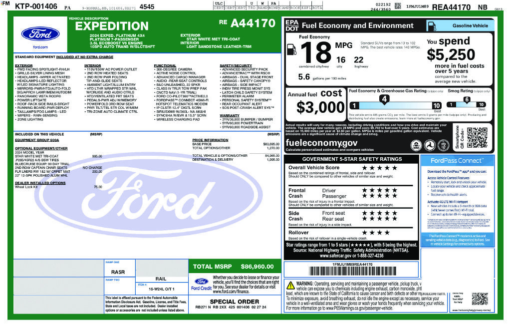 Certified 2024 Ford Expedition Platinum AWD/4WD image 2