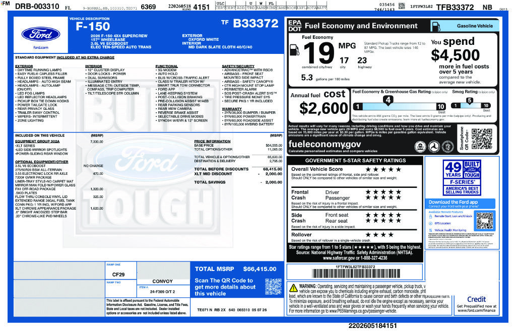 Certified 2026 Ford F150 XLT w/ Equipment Group 302A MID AWD/4WD image 41