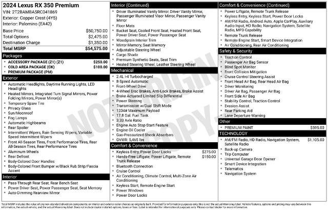Used 2024 Lexus RX 350 Premium w/ Accessory Package (Z1) FWD image 2
