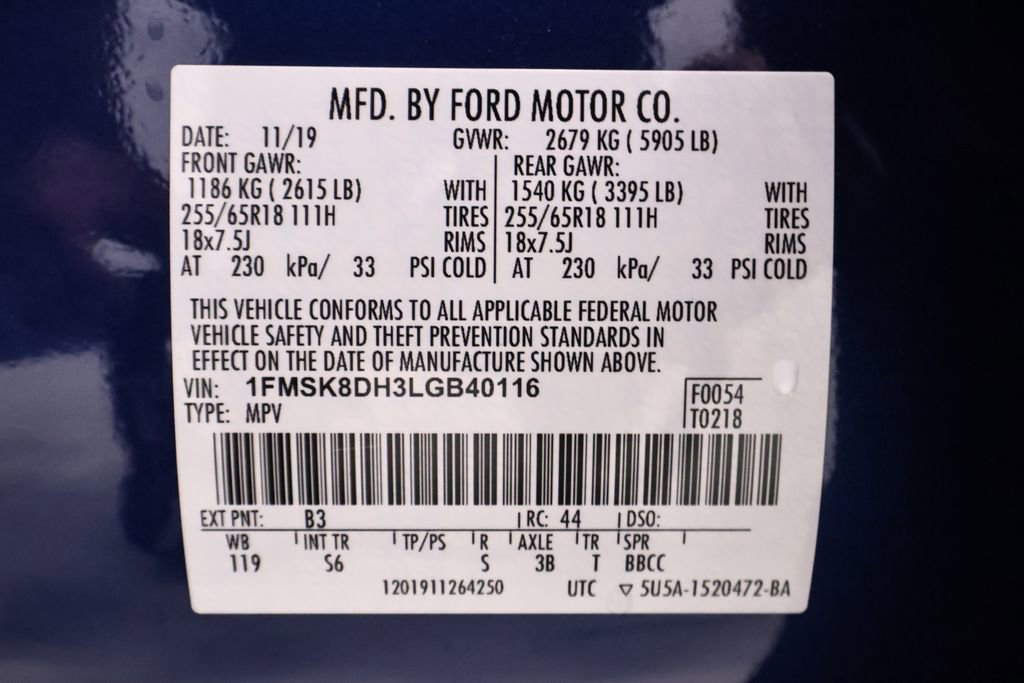 Certified 2020 Ford Explorer XLT w/ Equipment Group 202A AWD/4WD image 47