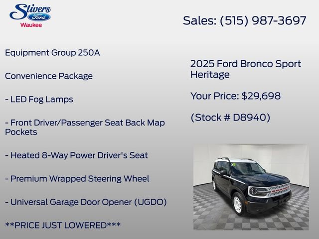 Certified 2025 Ford Bronco Sport Heritage w/ Convenience Package AWD/4WD image 8