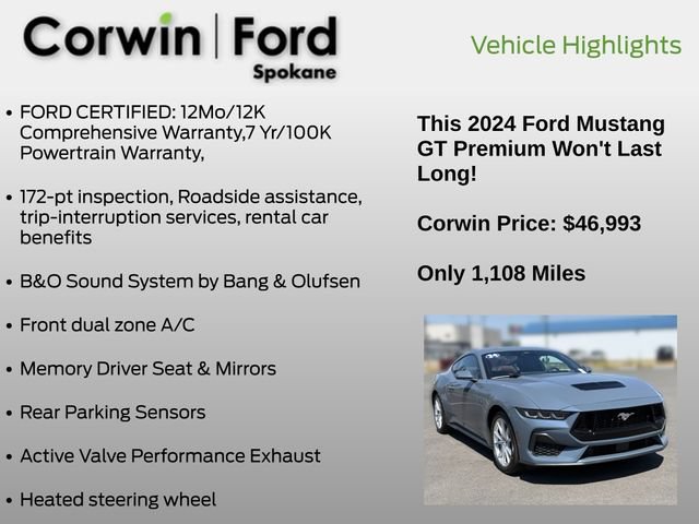 Certified 2024 Ford Mustang GT Premium RWD image 7
