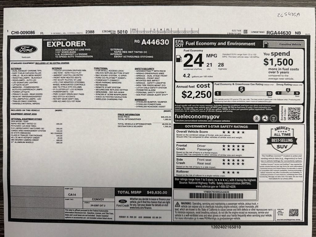Certified 2024 Ford Explorer ST-Line w/ Class IV Trailer Tow Package RWD image 32