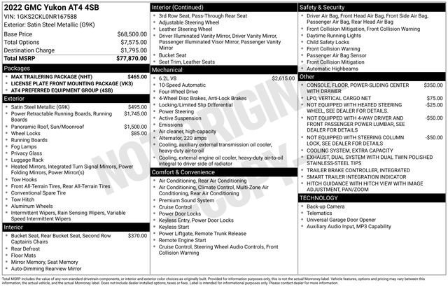 Used 2022 GMC Yukon AT4 w/ Max Trailering Package image 11