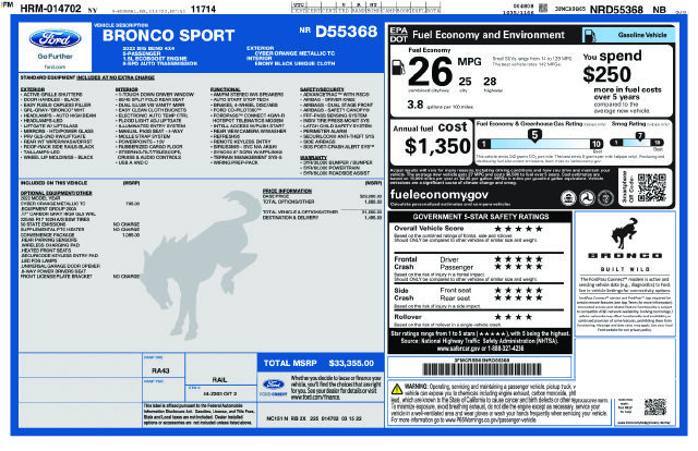 Certified 2022 Ford Bronco Sport Big Bend w/ Convenience Package AWD/4WD image 9