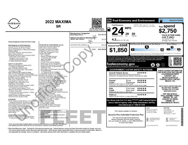 Used 2022 Nissan Maxima SR w/ Sport Mat Group FWD image 34