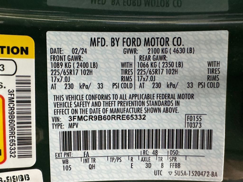 Certified 2024 Ford Bronco Sport Big Bend w/ Convenience Package AWD/4WD image 33