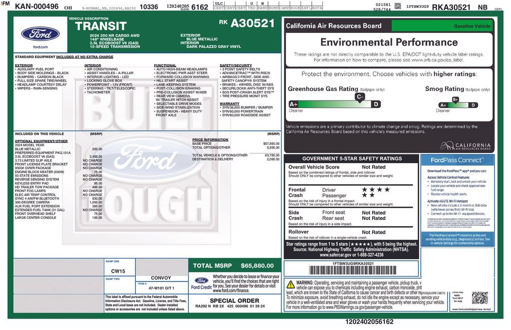 Certified 2024 Ford Transit 350 148 High Roof Extended AWD image 5