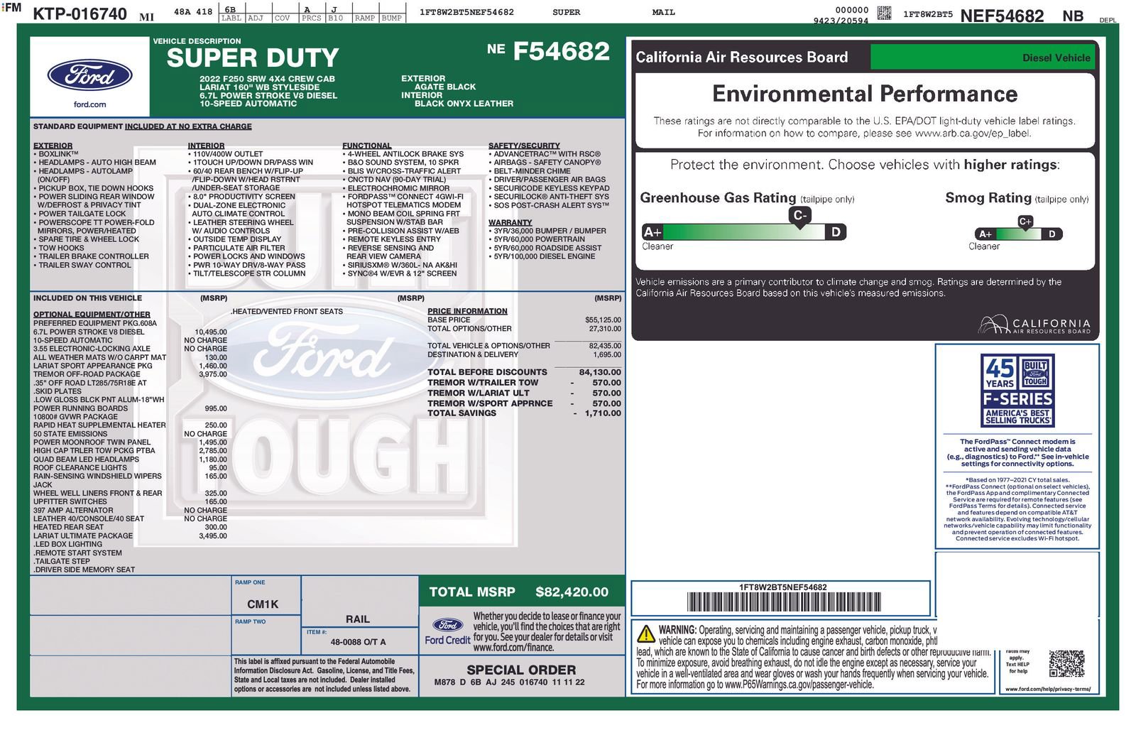 Certified 2022 Ford F250 Lariat w/ Tremor Off-Road Package AWD/4WD image 4