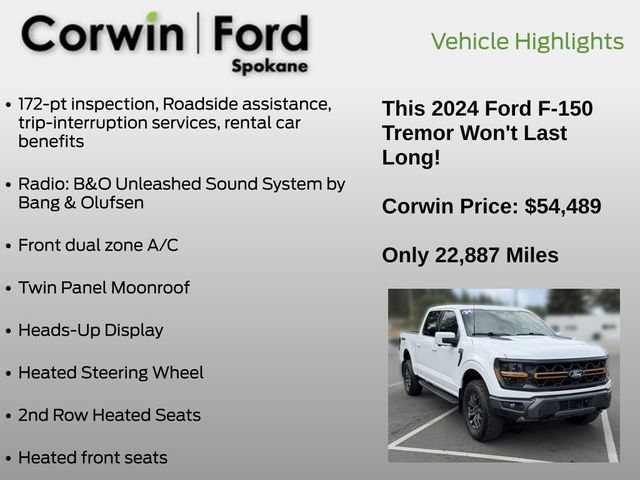 Certified 2024 Ford F150 Tremor w/ Equipment Group 402A High AWD/4WD image 31