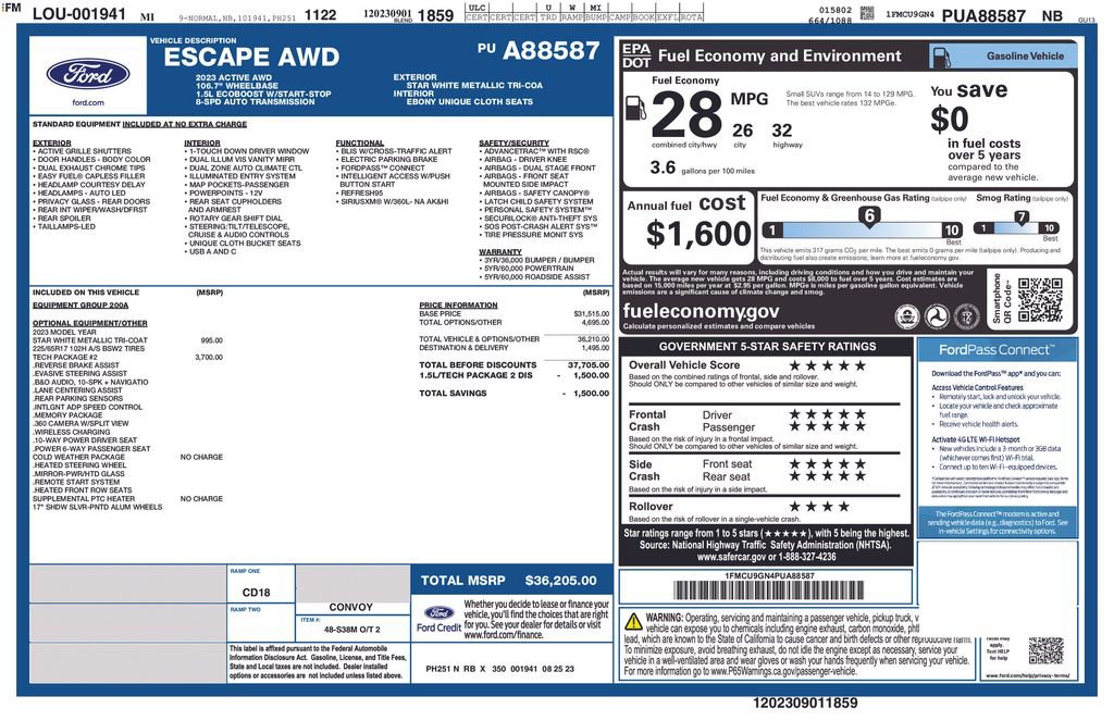 Certified 2023 Ford Escape Active w/ Tech Pack #2 image 6