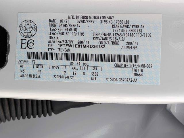 Certified 2021 Ford F150 XLT w/ Equipment Group 302A High AWD/4WD image 29