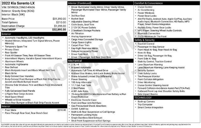 Used 2022 Kia Sorento LX image 6