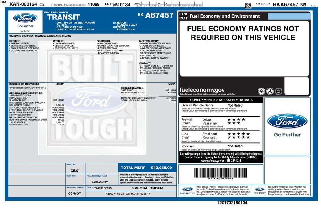 Certified 2017 Ford Transit 350 XL RWD image 3