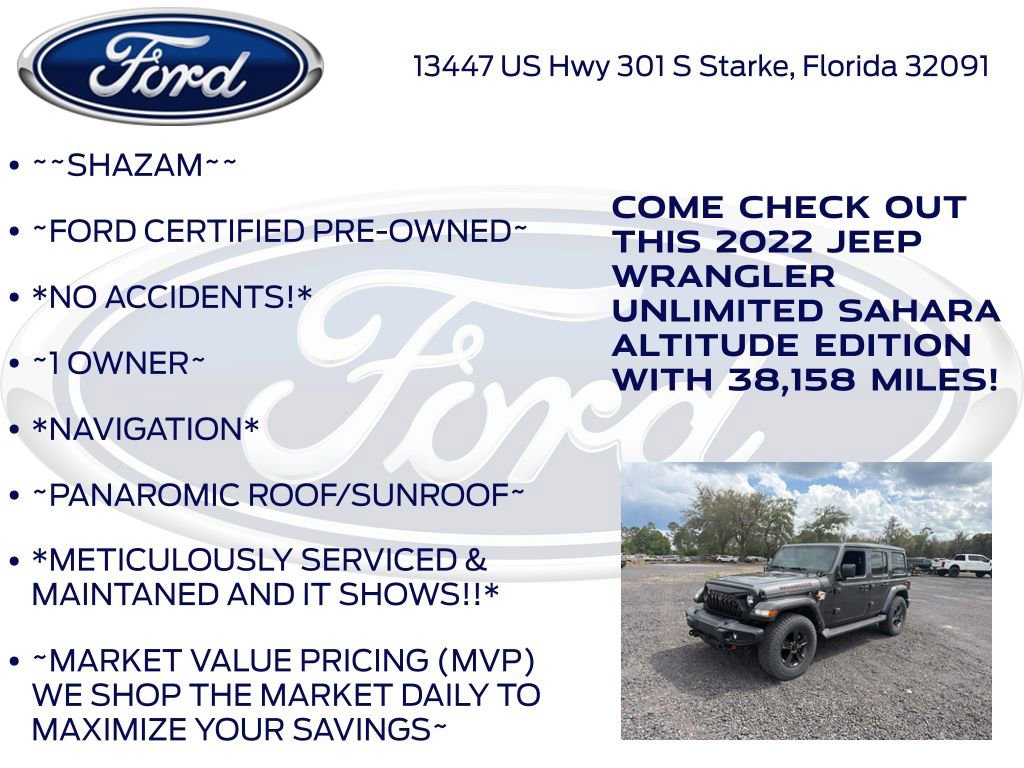 Used 2022 Jeep Wrangler Unlimited Sahara AWD/4WD image 5