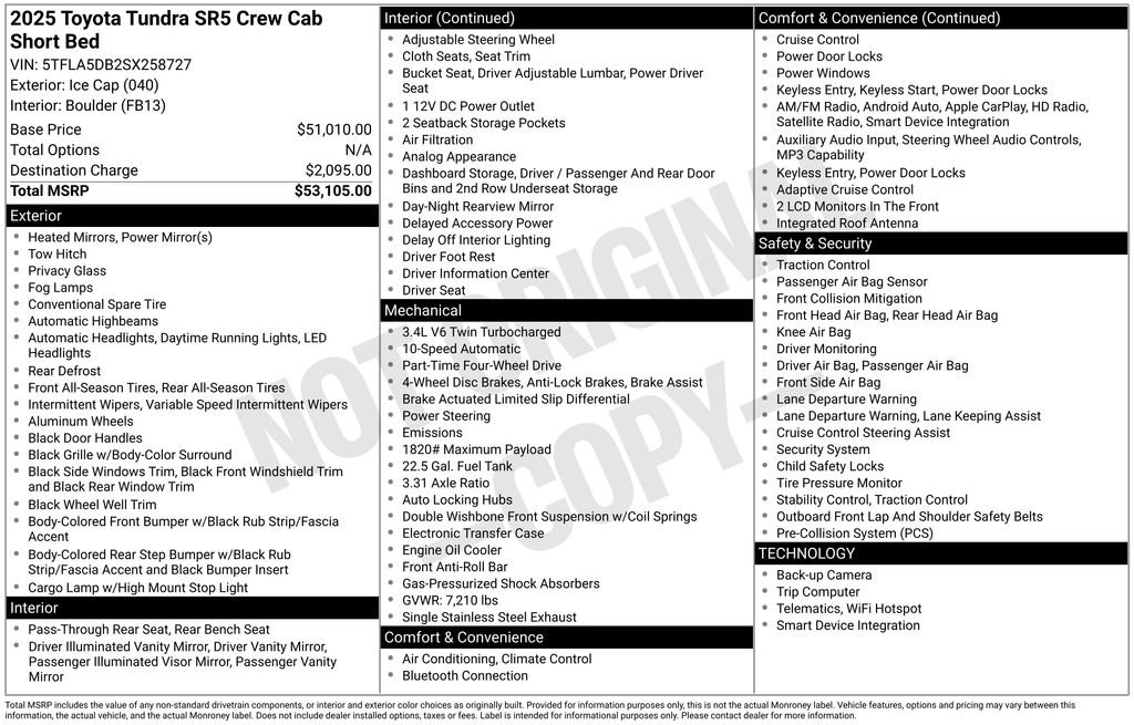 Used 2025 Toyota Tundra SR5 AWD/4WD image 5