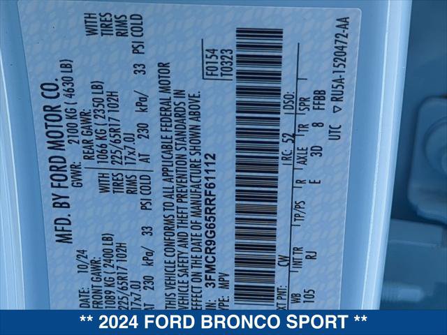 Certified 2024 Ford Bronco Sport Heritage w/ Heritage Convenience Package AWD/4WD image 24