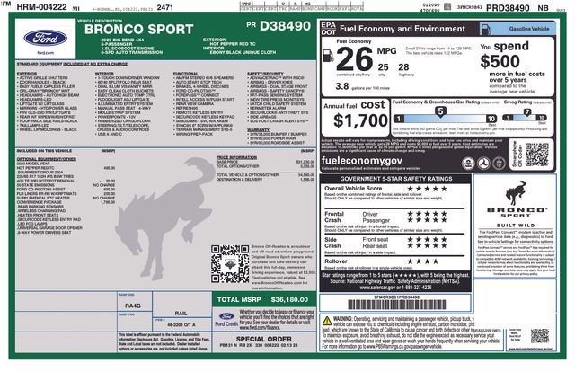 Certified 2023 Ford Bronco Sport Big Bend w/ Convenience Package AWD/4WD image 39
