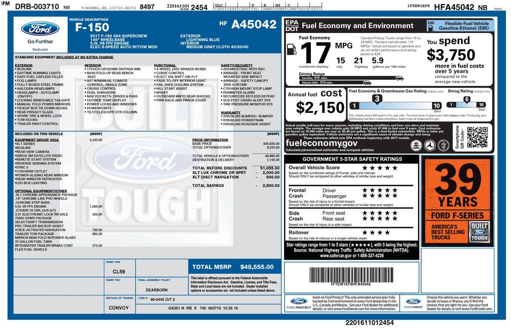 Certified 2017 Ford F150 XLT w/ Equipment Group 302A Luxury image 2