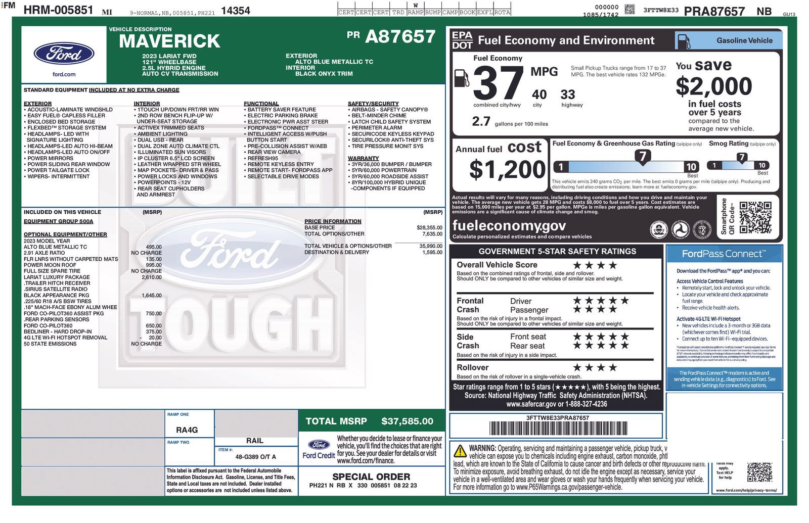 Certified 2023 Ford Maverick Lariat w/ Lariat Luxury Package FWD image 4