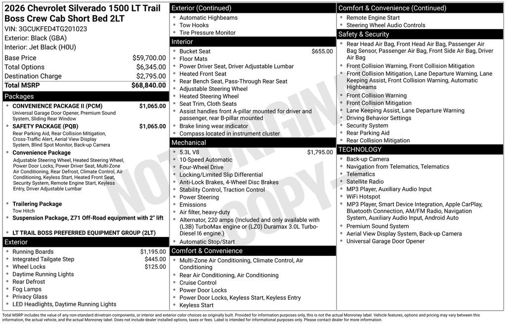 Used 2026 Chevrolet Silverado 1500 LT Trail Boss w/ Safety Package AWD/4WD image 5