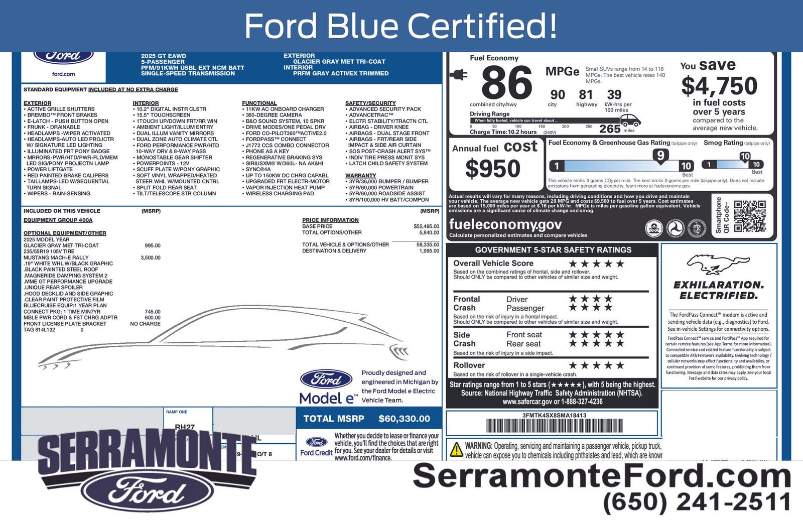Certified 2025 Ford Mustang Mach-E GT AWD/4WD image 17