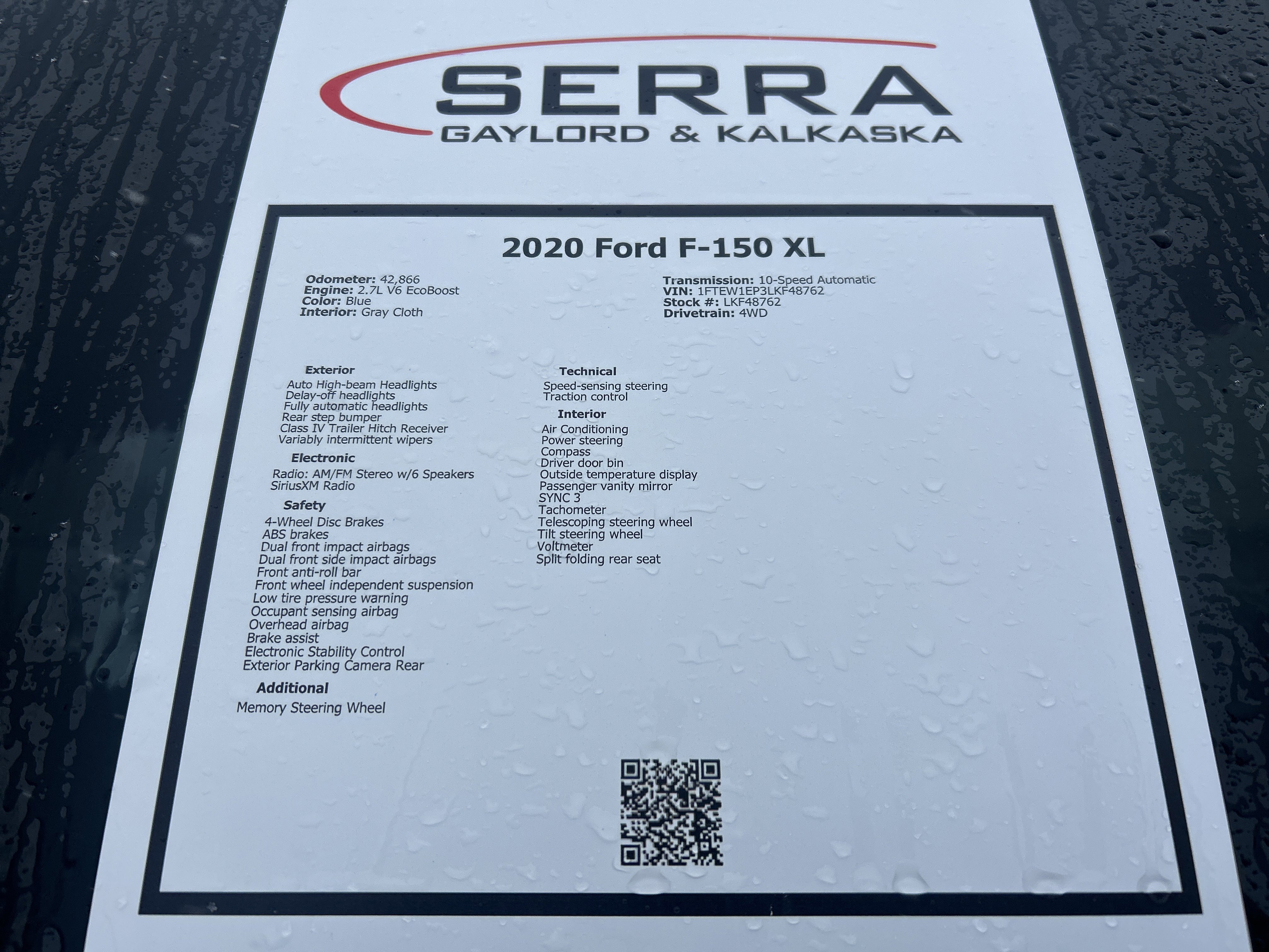 Certified 2020 Ford F150 XL w/ Equipment Group 101A Mid image 30