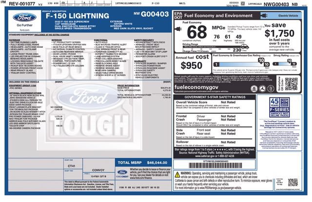 Certified 2022 Ford F150 Lightning Pro w/ Tow Technology Package AWD/4WD image 32