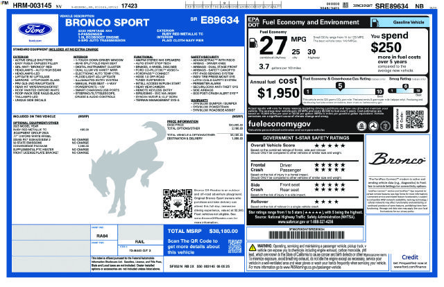 Certified 2025 Ford Bronco Sport Heritage w/ Convenience Package AWD/4WD image 34