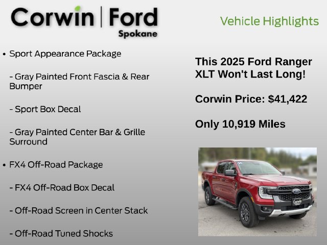 Certified 2025 Ford Ranger XLT w/ Equipment Group 301A High AWD/4WD image 13