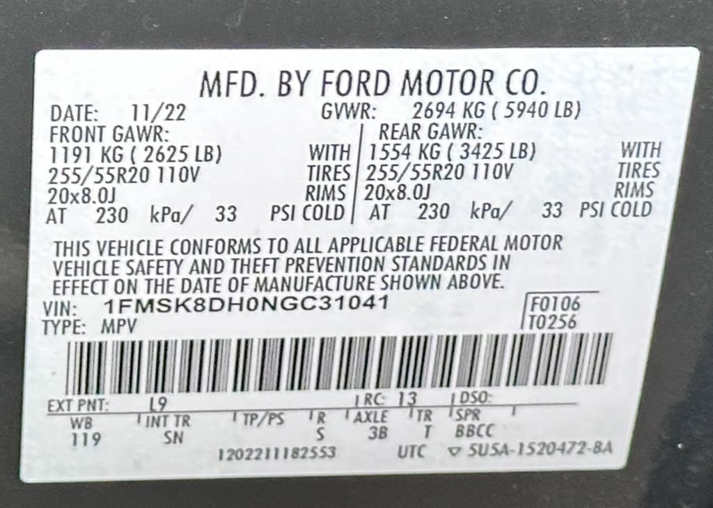 Certified 2022 Ford Explorer XLT w/ Equipment Group 202A AWD/4WD image 58