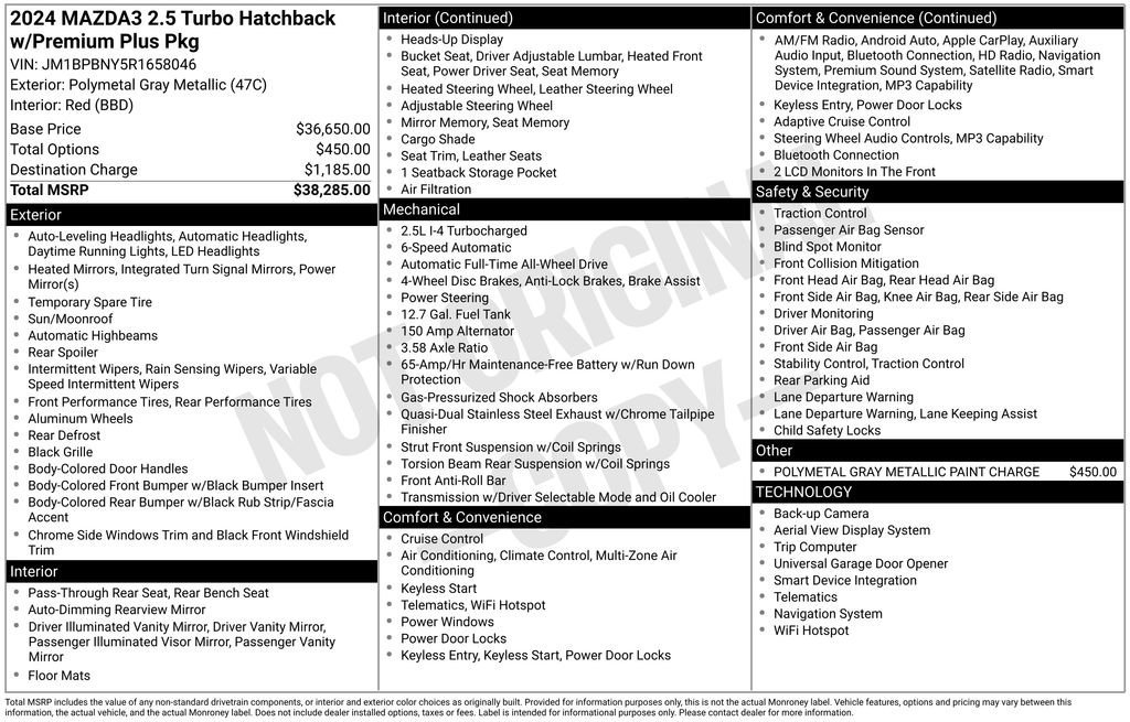 Used 2024 MAZDA MAZDA3 Hatchback w/Premium Plus Pkg image 2