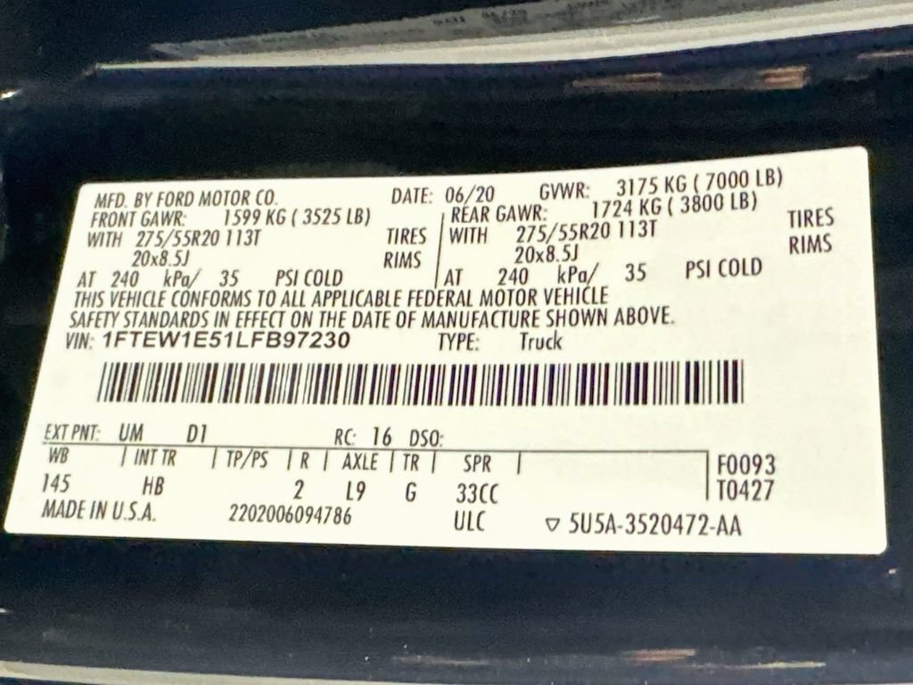 Certified 2020 Ford F150 Lariat AWD/4WD image 25