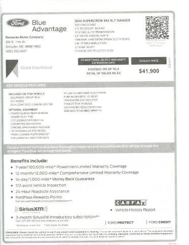Certified 2024 Ford Ranger XLT w/ Equipment Group 301A High AWD/4WD image 12