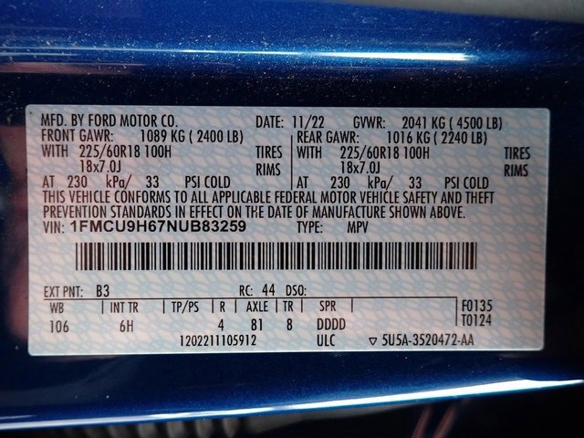 Certified 2022 Ford Escape SEL image 22